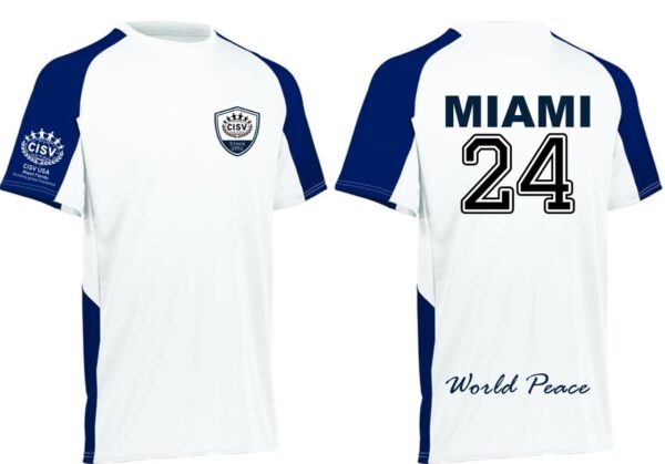 Blue and White Short-Sleeved Jersey