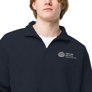 Navy unisex fleece pullover